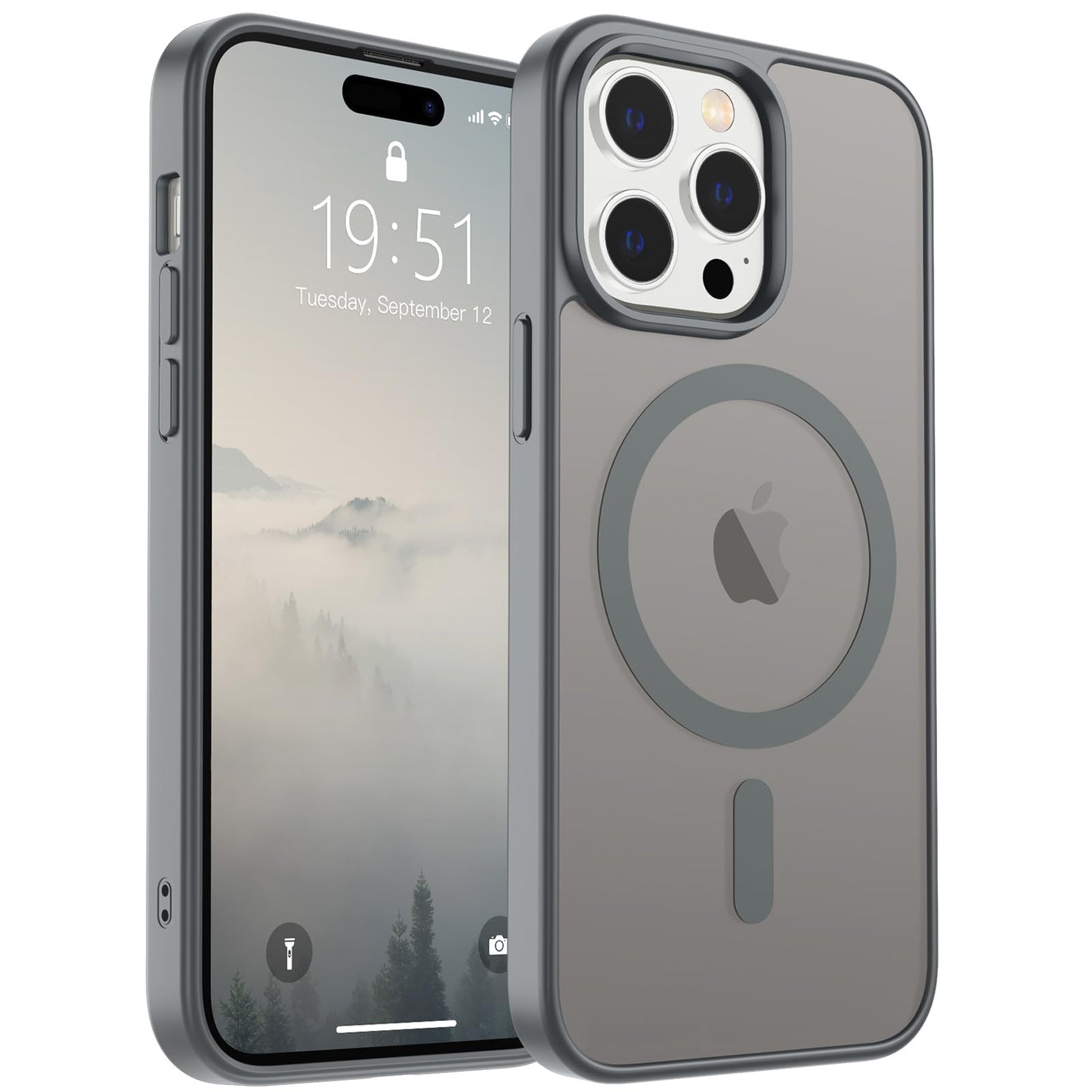 SUPFINE Magnetic for iPhone 17 Case (Compatible with MagSafe)(Military Grade Drop Protection) Translucent Matte Shockproof with Anti-Fingerprint Phone Cover,Black