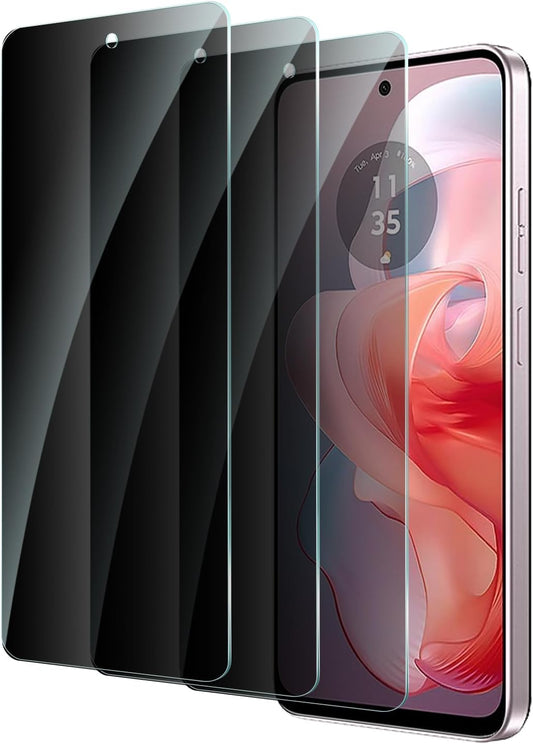 3 Pack for Motorola Moto G Power 2024 Privacy Screen Protector, Anti Spy Tempered Glass, 9H Hardness, Scratch Resistant