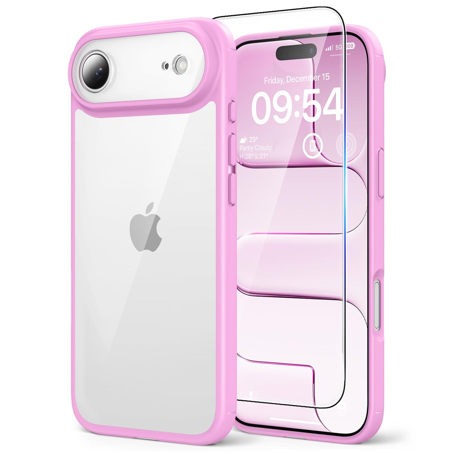 TAURI for iPhone 17 Case, Anti-Yellowing with Screen Protector, Military-Grade Protection Shockproof Slim Phone Case for iPhone 17, Clear