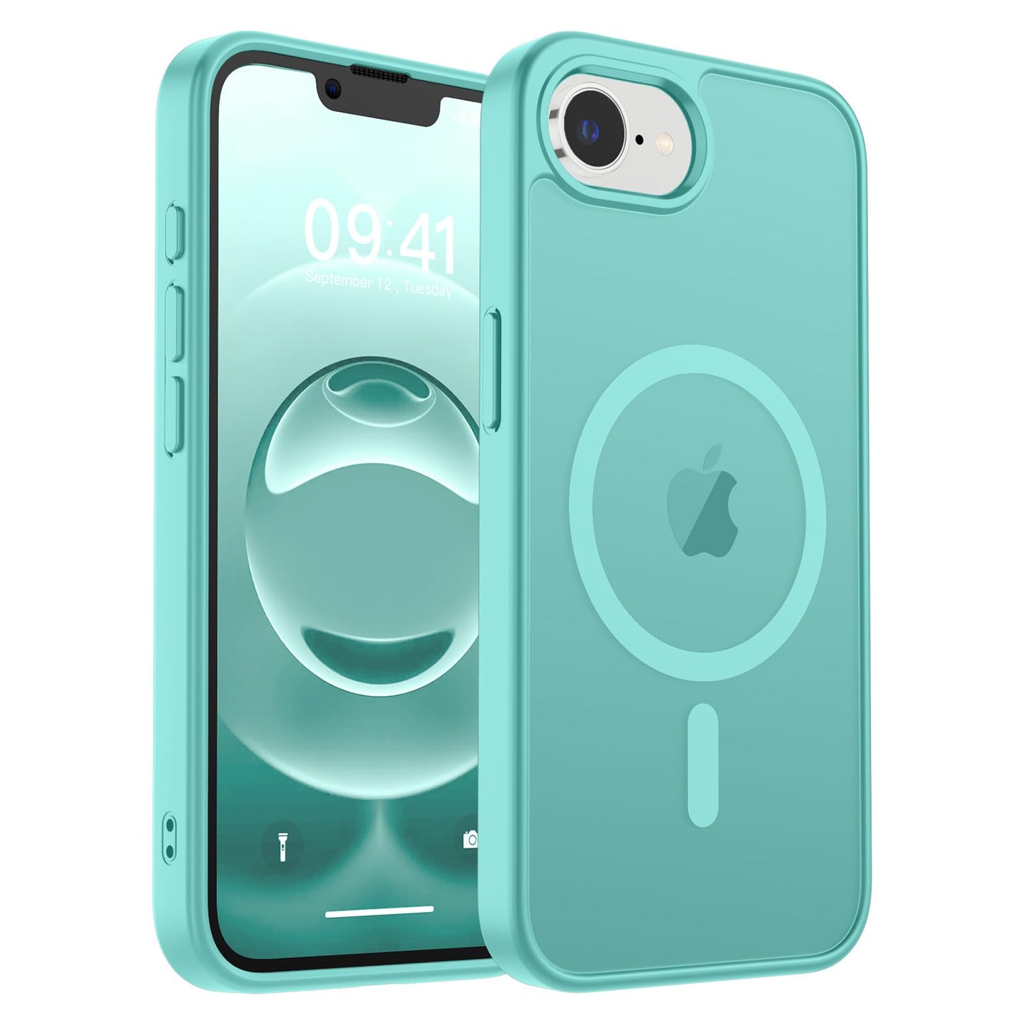 Magnetic for iPhone 17 Case, Upgraded [Camera Control Button] [Full Camera Protection] [with 1 Screen Protector] Translucent Matte Shockproof Protective Phone Cover, Mist Blue