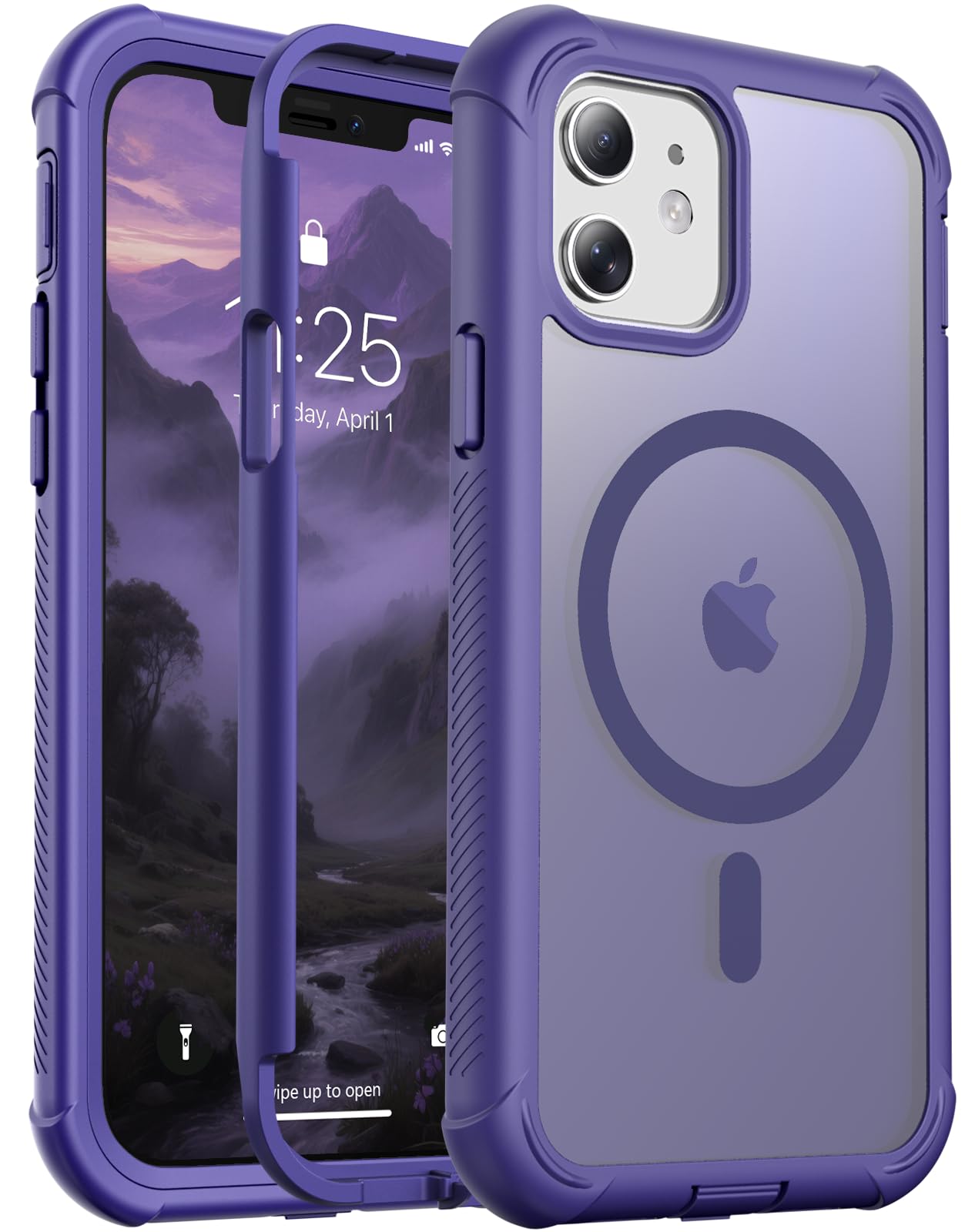 Magnetic for iPhone 17 Case, [Compatible with MagSafe][Military Grade Drop Protection][Heavy Duty Protection][Non-Slip][Shockproof] 2-Layer Durable Bumper Phone Case 6.3''-Black