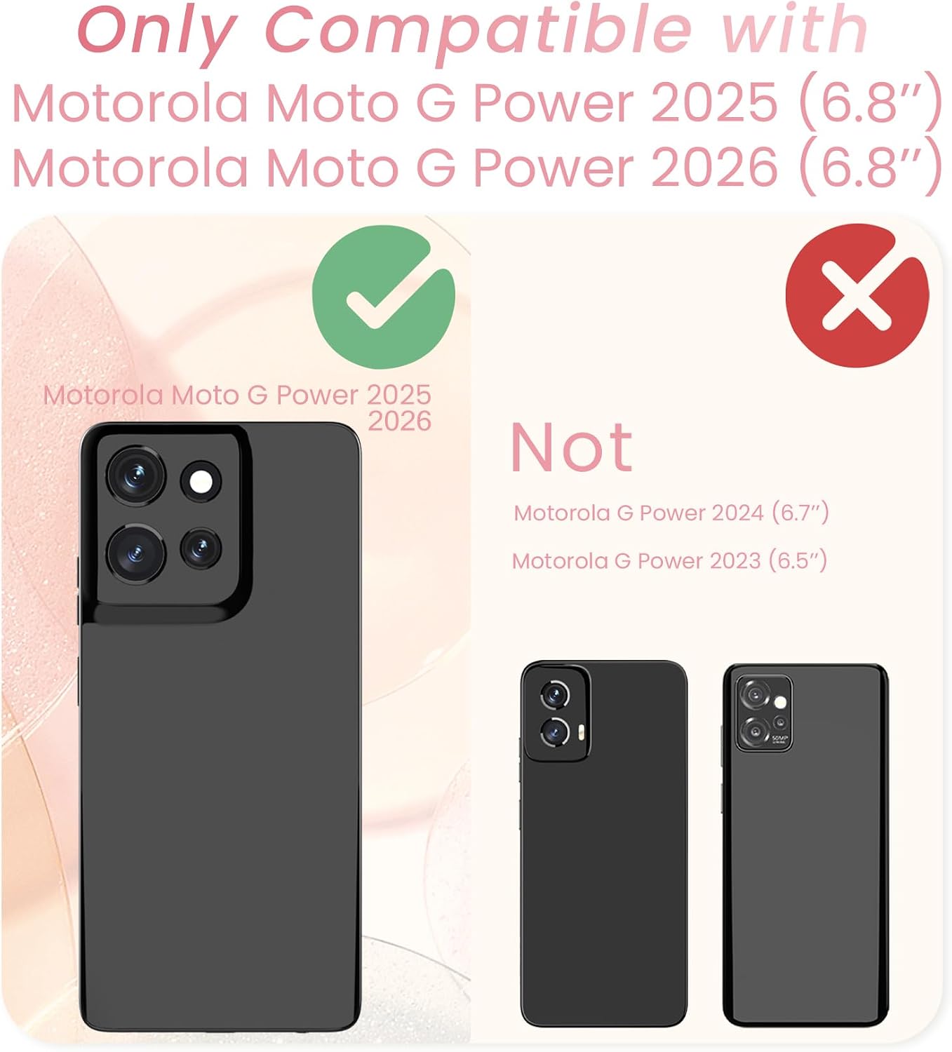 for Motorola Moto G Power 5G 2025/2026 Phone Case with Screen Protector,Cute Love Heart,Ring Metal Kickstand,Plated Gold Edge Soft TPU Protection Cover for Moto G Power 2025/2026 (Pink)
