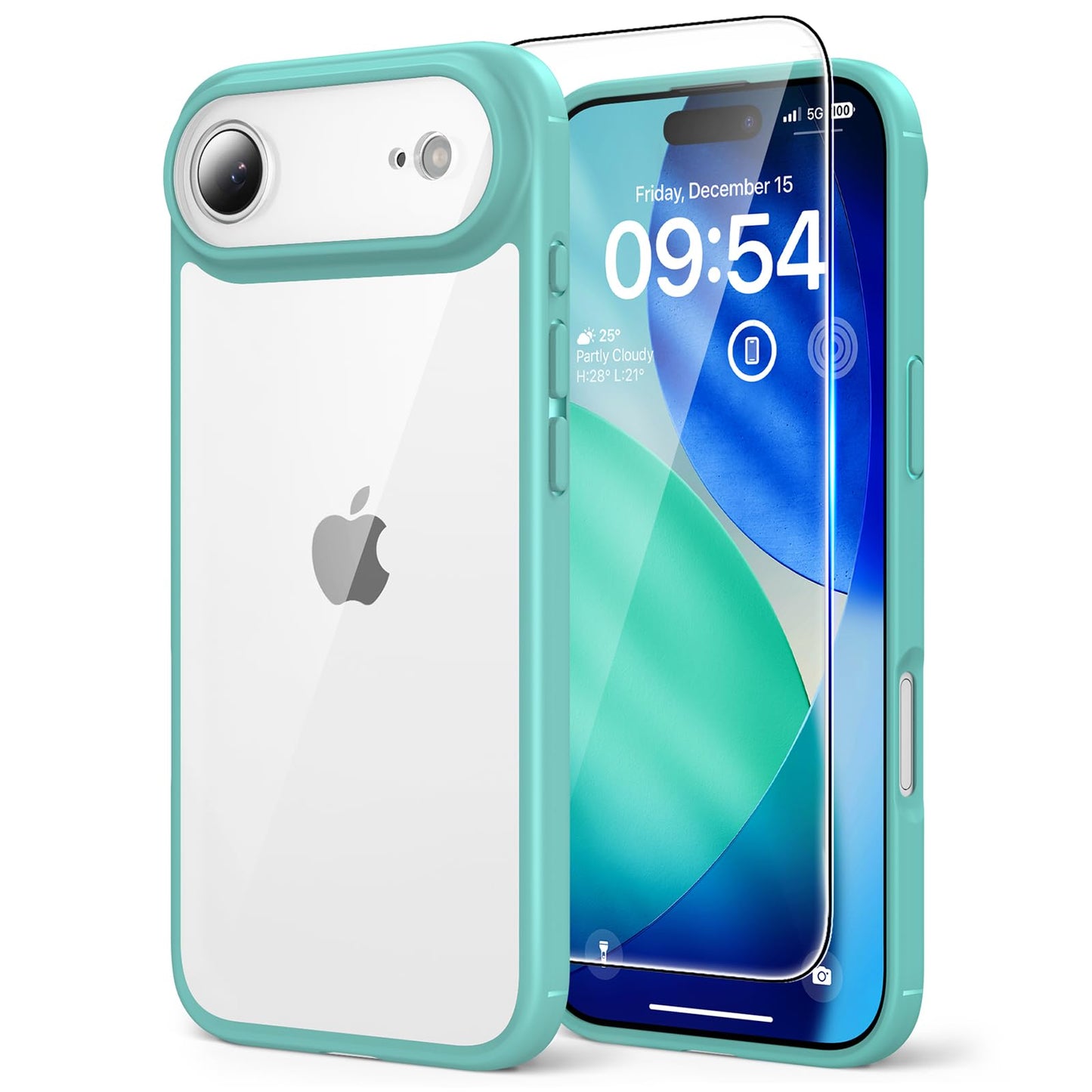 TAURI for iPhone 17 Case, Anti-Yellowing with Screen Protector, Military-Grade Protection Shockproof Slim Phone Case for iPhone 17, Clear