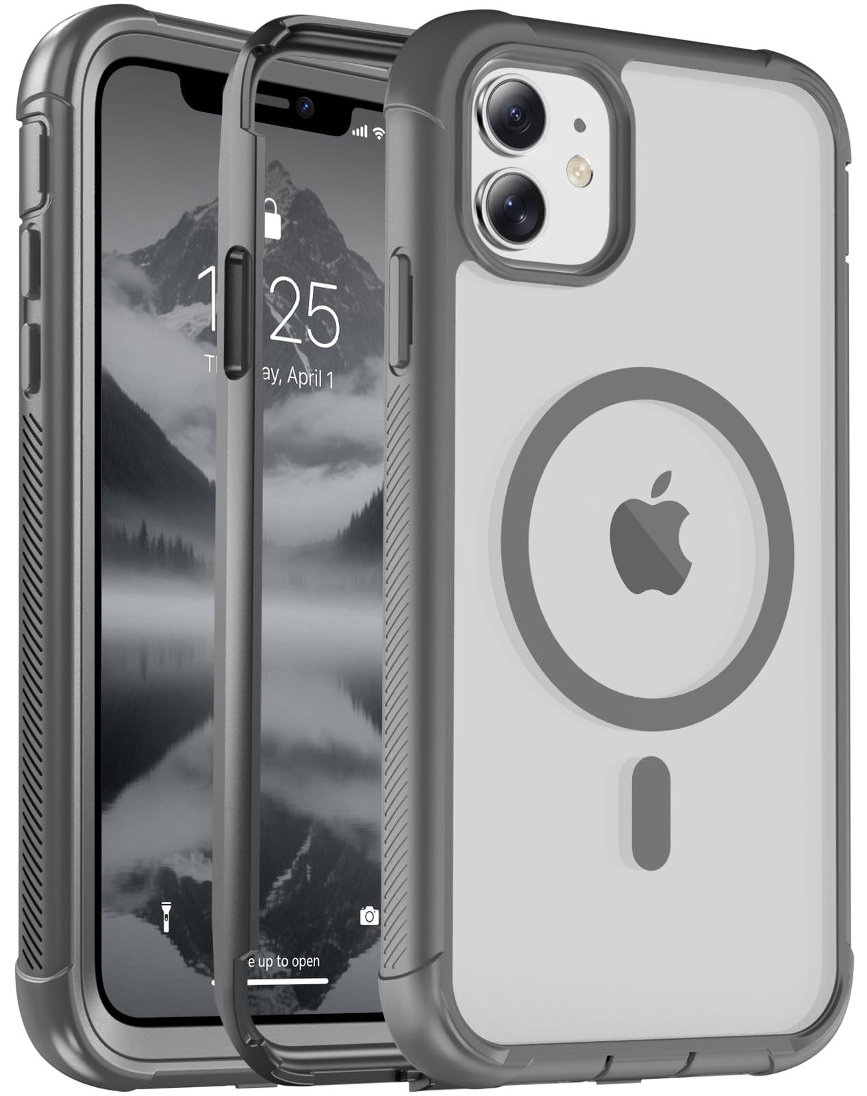 Magnetic for iPhone 17 Case, [Compatible with MagSafe][Military Grade Drop Protection][Heavy Duty Protection][Non-Slip][Shockproof] 2-Layer Durable Bumper Phone Case 6.3''-Black