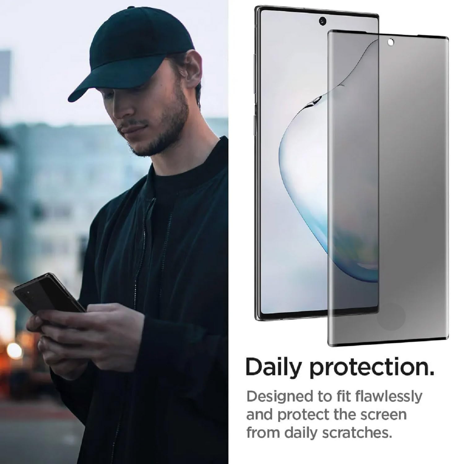 3 Pack Privacy Screen Protector for Samsung Galaxy Note 10, 9H Hardness [Anti-Scratch] Anti-Spy Tempered Glass Film for Samsung Galaxy Note 10 [Support Fingerprint Unlock]