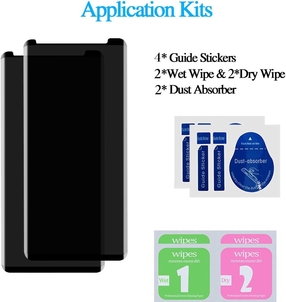[2 Pack] AOKER for Galaxy Note 8 / Note 9 Privacy Screen Protector Tempered Glass Film, 3D Curved Edge Case Friendly Easy Install Anti Spy/Scratch Compatible Samsung Galaxy Note 8 / Note 9
