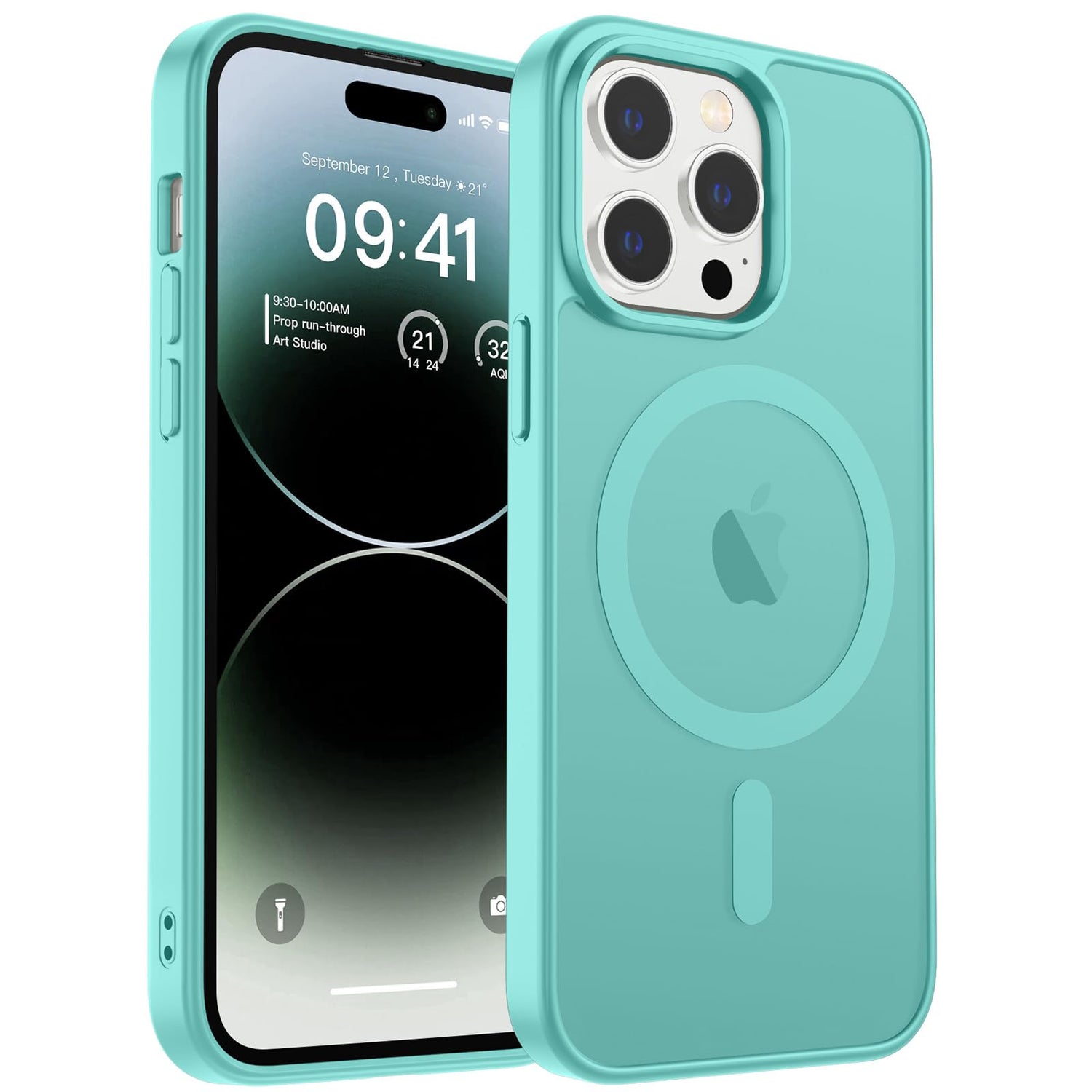 Magnetic for iPhone 17 Case, Upgraded [Camera Control Button] [Full Camera Protection] [with 1 Screen Protector] Translucent Matte Shockproof Protective Phone Cover, Mist Blue