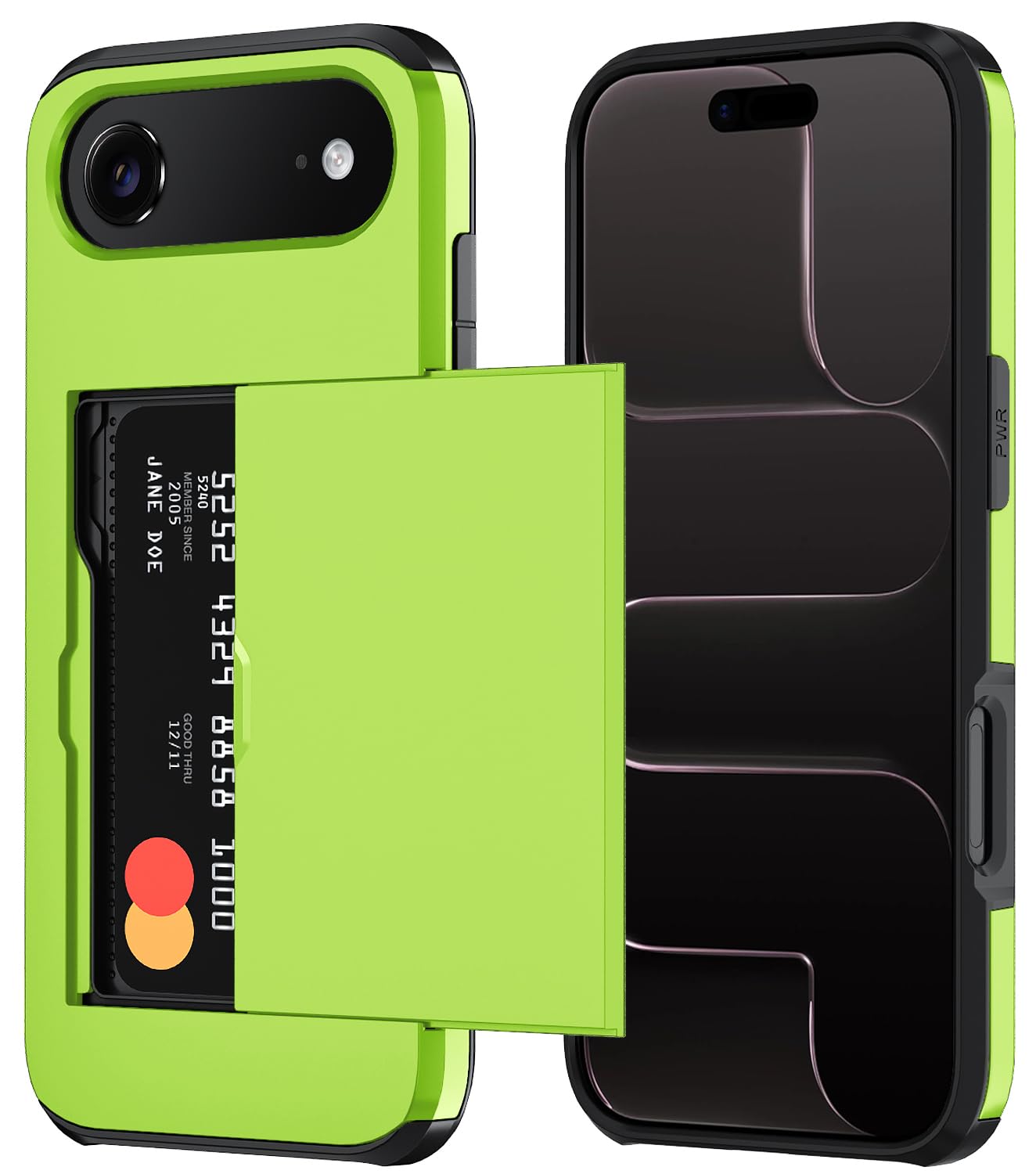 Qinmay Compatible with iPhone 17 Case Wallet,Built-in Card Holder, Heavy Duty Protective Dual Layer Shockproof Hidden Card Slot Slim Wallet Phone Cover for iPhone 17 ，Black