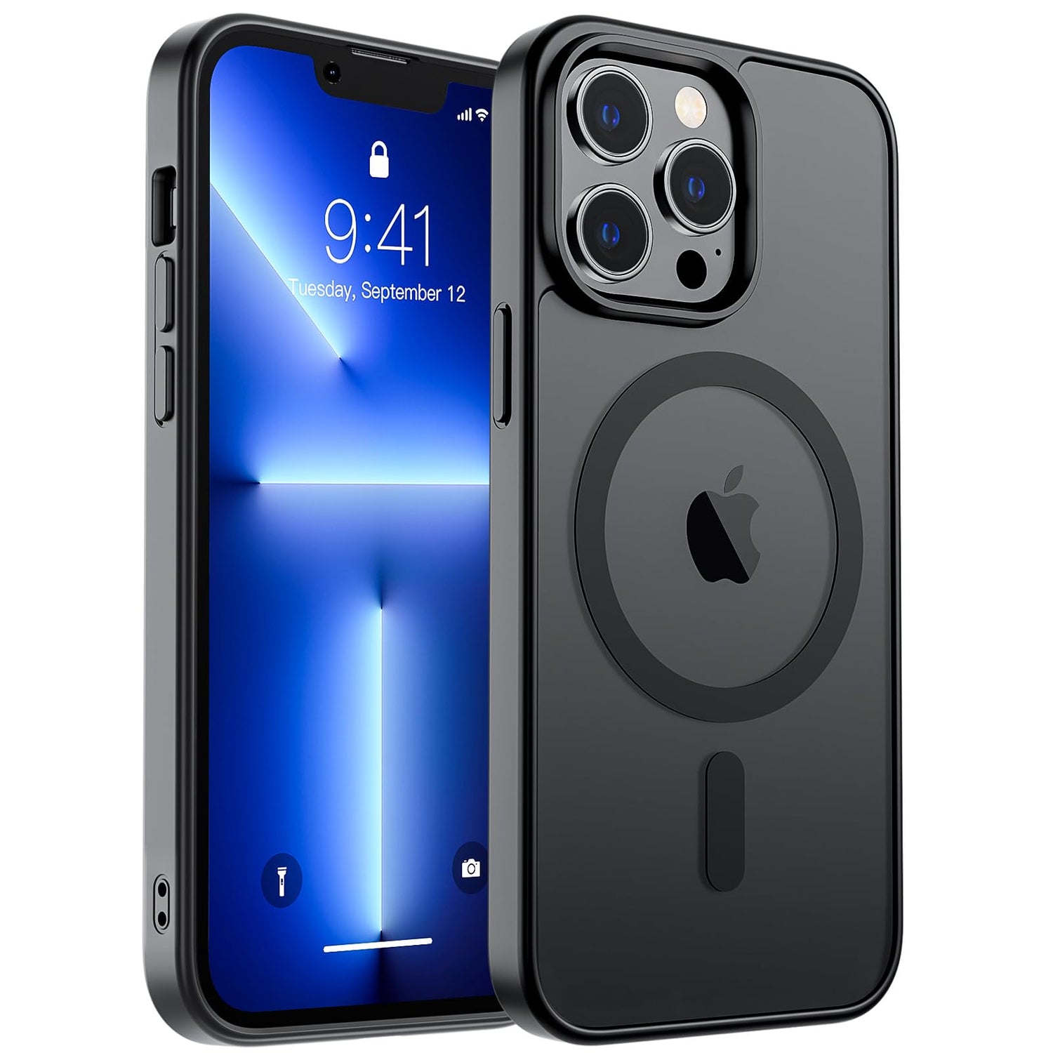 Magnetic for iPhone 17 Case, Upgraded [Camera Control Button] [Full Camera Protection] [with 1 Screen Protector] Translucent Matte Shockproof Protective Phone Cover, Mist Blue