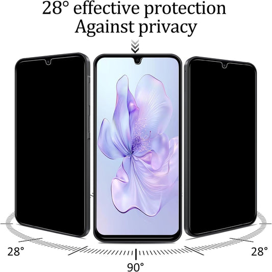 3 Pack Privacy Screen Protector for Samsung Galaxy A17/A16 5G Anti Spy Private Tempered Glass Film, 9H Hardness, Anti Scratch, Case Friendly, Easy Installation