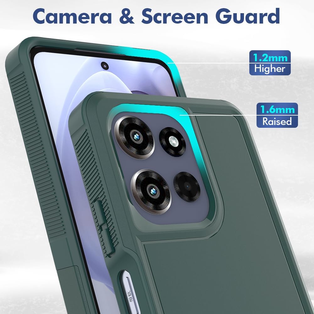 for Motorola Moto G Power 5G 2026 Case, Dual Layer Protective Heavy DutyNon-Slip [Military Grade 16ft.Drop Tested] with HD Screen Protector, Shockproof Rugged Phone Case (Dark Green)