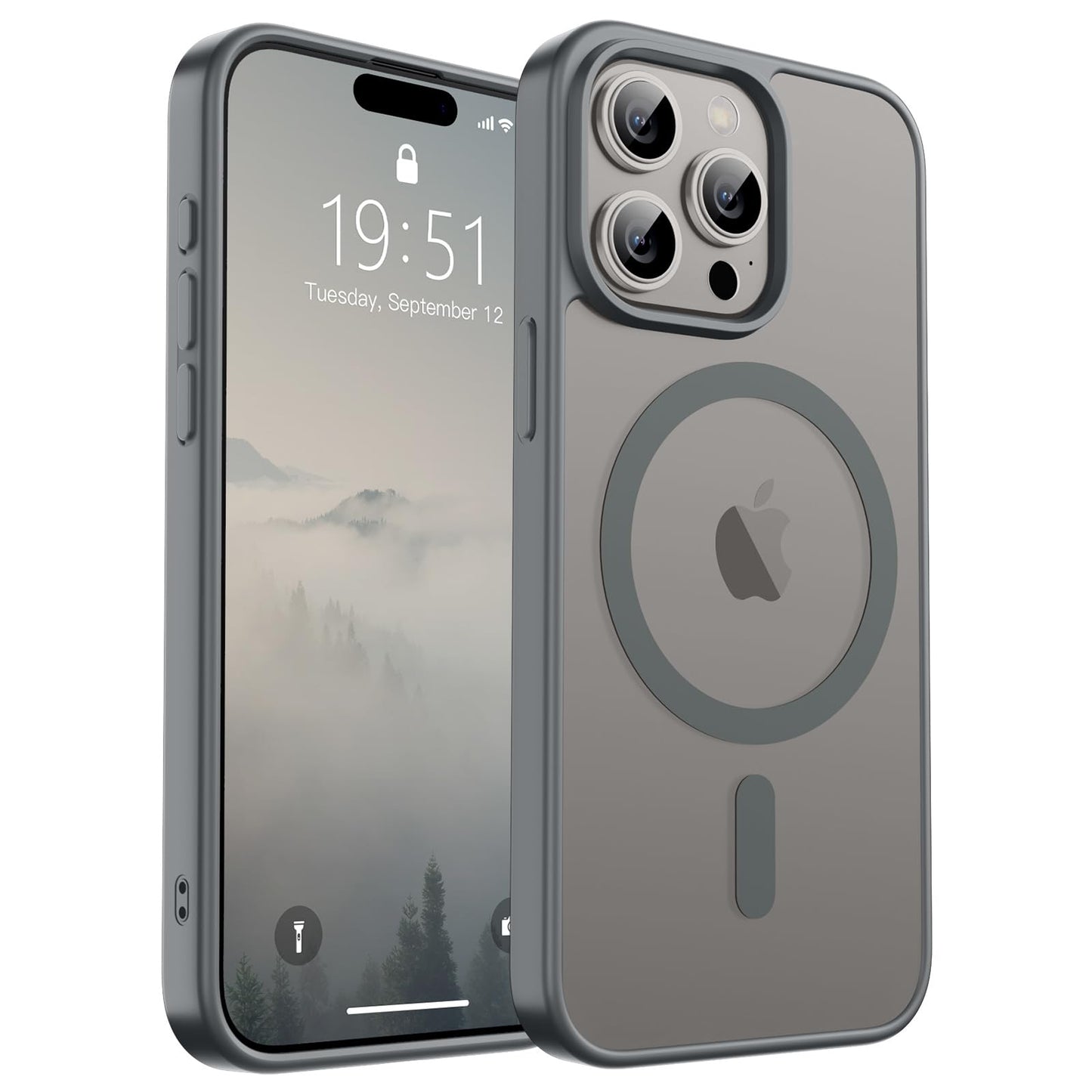 SUPFINE Magnetic for iPhone 17 Case (Compatible with MagSafe)(Military Grade Drop Protection) Translucent Matte Shockproof with Anti-Fingerprint Phone Cover,Black