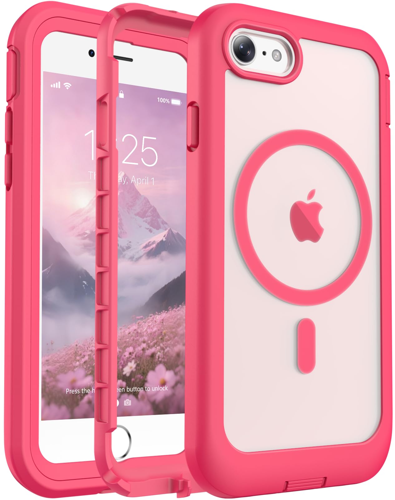 Magnetic for iPhone 17 Case, [Compatible with MagSafe][Military Grade Drop Protection][Heavy Duty Protection][Non-Slip][Shockproof] 2-Layer Durable Bumper Phone Case 6.3''-Black