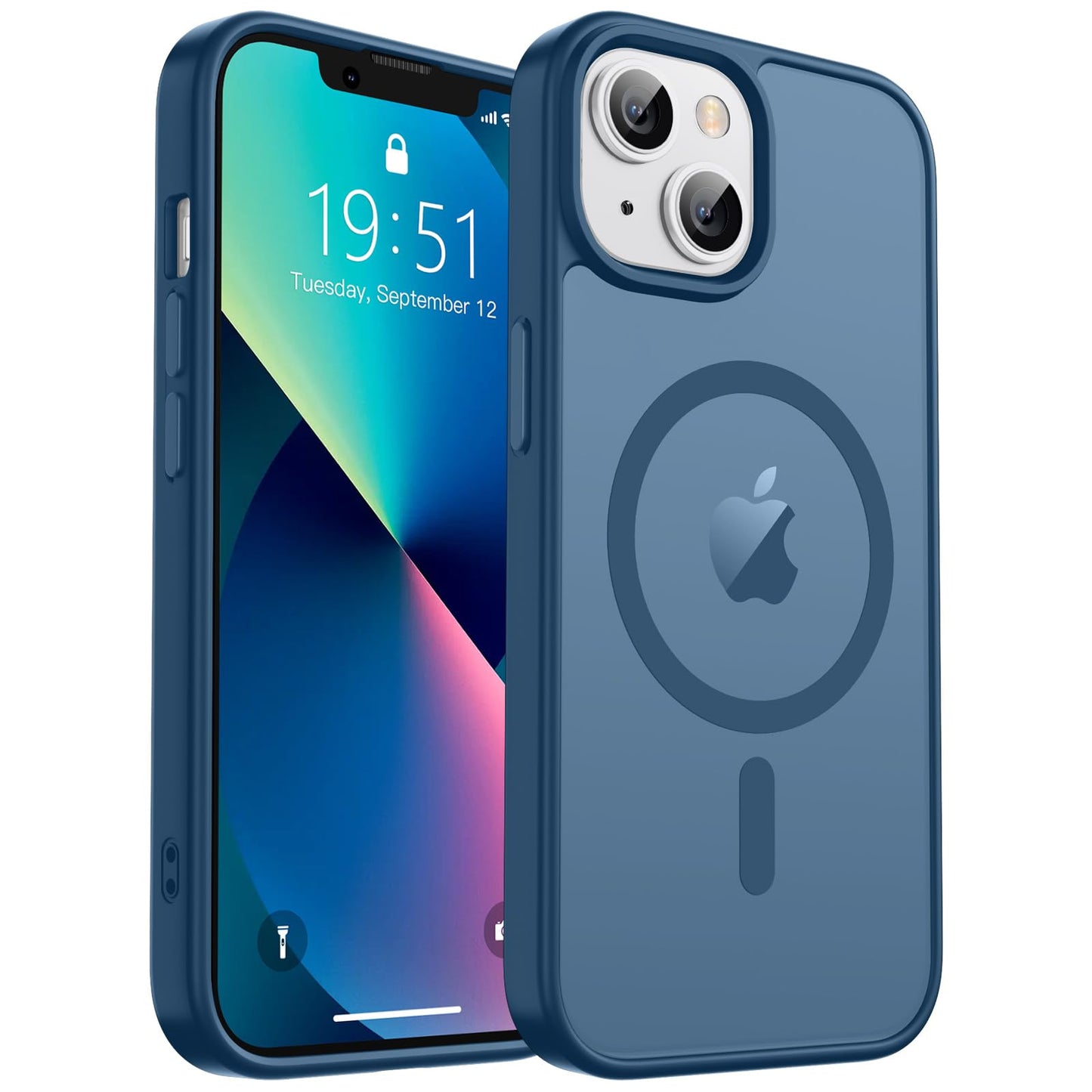 Magnetic for iPhone 17 Case, Upgraded [Camera Control Button] [Full Camera Protection] [with 1 Screen Protector] Translucent Matte Shockproof Protective Phone Cover, Mist Blue