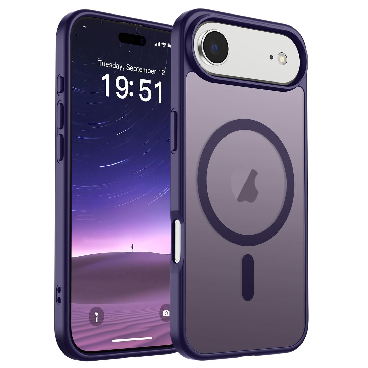 SUPFINE Magnetic for iPhone 17 Case (Compatible with MagSafe)(Military Grade Drop Protection) Translucent Matte Shockproof with Anti-Fingerprint Phone Cover,Black