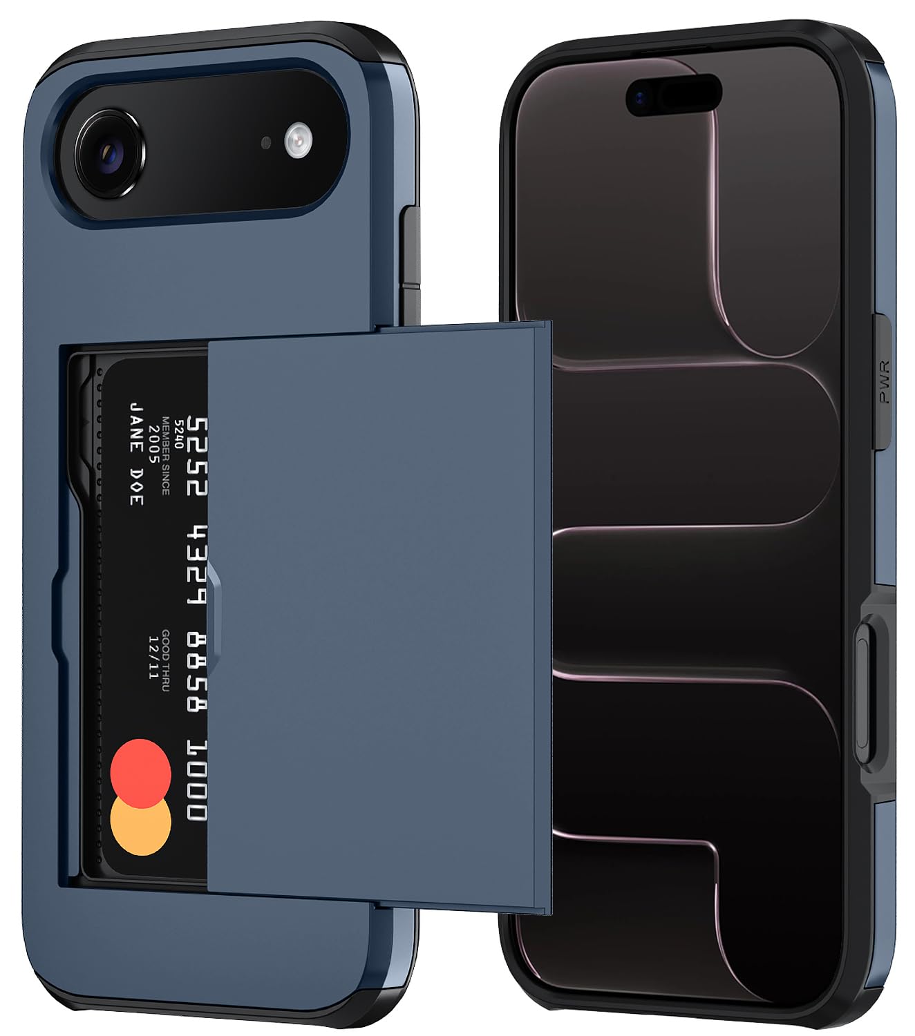 Qinmay Compatible with iPhone 17 Case Wallet,Built-in Card Holder, Heavy Duty Protective Dual Layer Shockproof Hidden Card Slot Slim Wallet Phone Cover for iPhone 17 ，Black