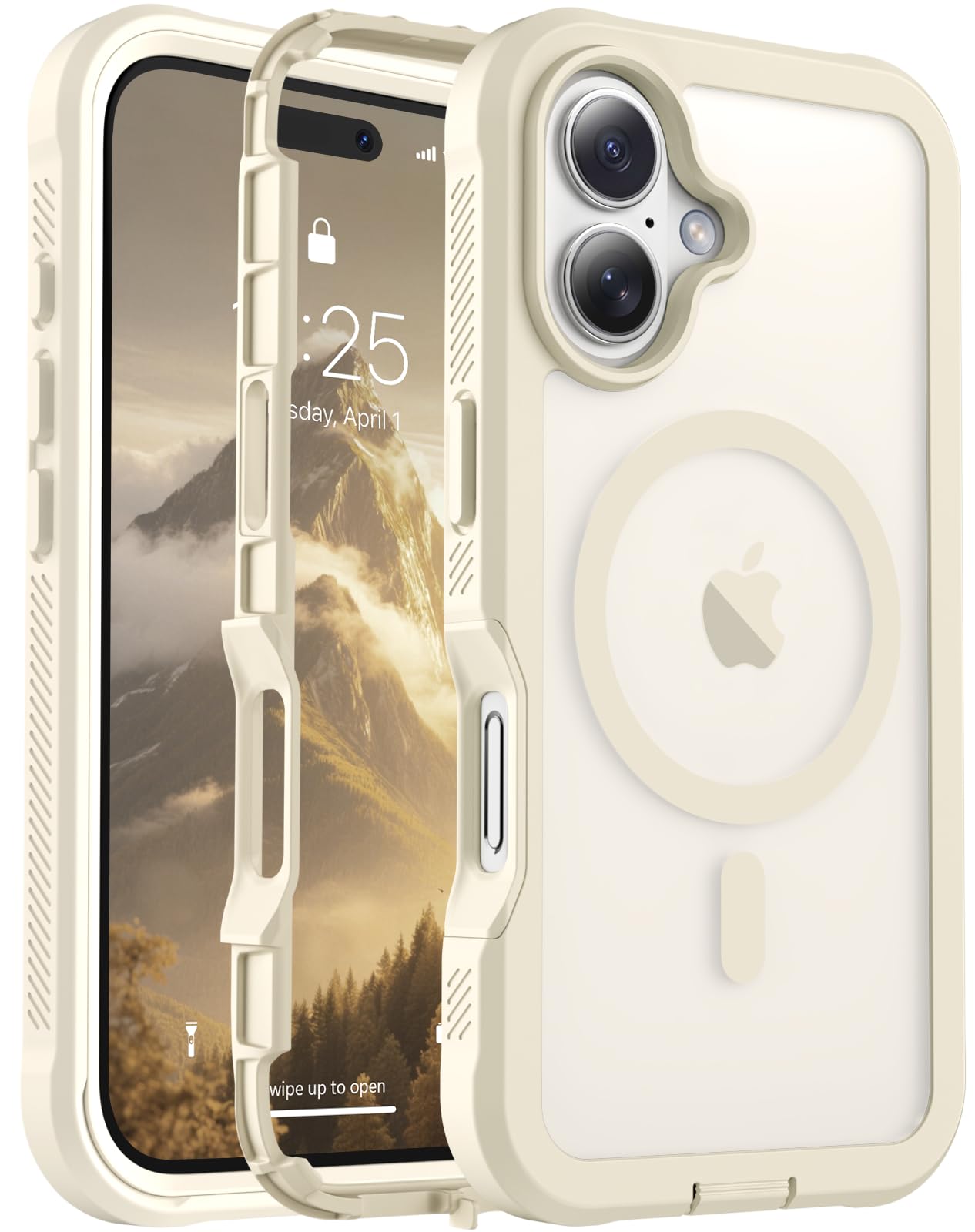 Magnetic for iPhone 17 Case, [Compatible with MagSafe][Military Grade Drop Protection][Heavy Duty Protection][Non-Slip][Shockproof] 2-Layer Durable Bumper Phone Case 6.3''-Black