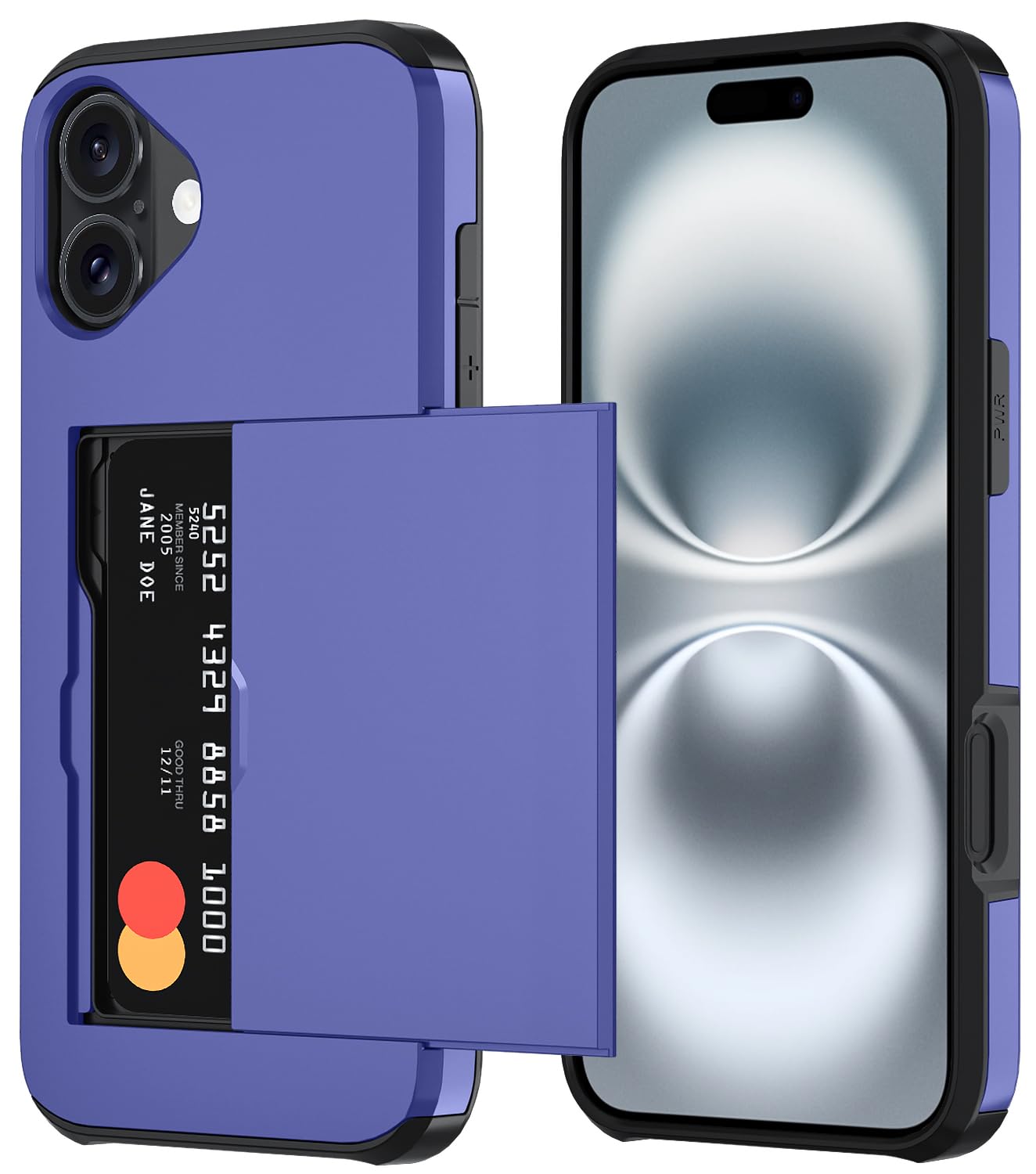 Qinmay Compatible with iPhone 17 Case Wallet,Built-in Card Holder, Heavy Duty Protective Dual Layer Shockproof Hidden Card Slot Slim Wallet Phone Cover for iPhone 17 ，Black