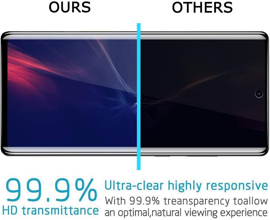 LYWHL [3 Pack] for Samsung Note 20 Ultra Privacy Screen Protector, Tempered Glass Anti-Spy Screen Protector for Note 20 Ultra 5G, Black 9H Hardness Bubble Free [Don’t Support Fingerprint Unlock]