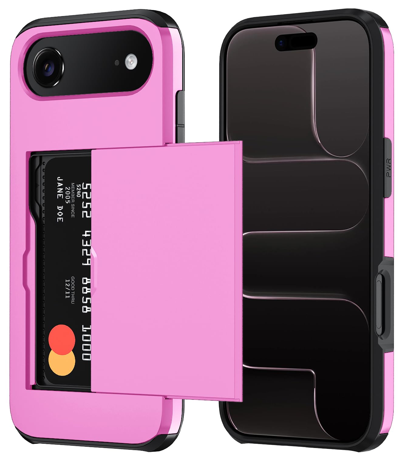 Qinmay Compatible with iPhone 17 Case Wallet,Built-in Card Holder, Heavy Duty Protective Dual Layer Shockproof Hidden Card Slot Slim Wallet Phone Cover for iPhone 17 ，Black