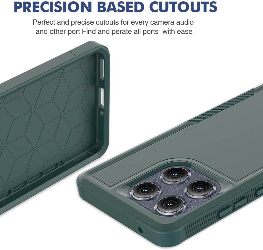 for Motorola Edge 2025 Case, [Military Grade Drop Tested] with Screen Protector, Dual Layer Protective Heavy Duty Cell Phone Cover Non-Slip Shockproof Case for Moto Edge 2025 (Dark Green)