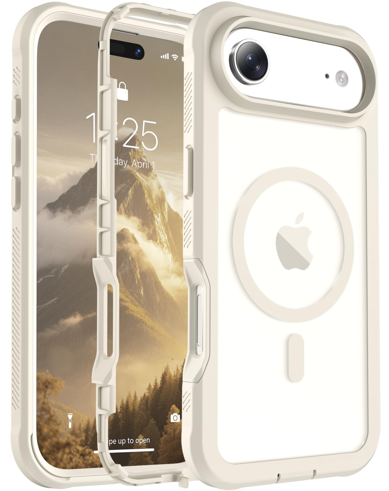 Magnetic for iPhone 17 Case, [Compatible with MagSafe][Military Grade Drop Protection][Heavy Duty Protection][Non-Slip][Shockproof] 2-Layer Durable Bumper Phone Case 6.3''-Black