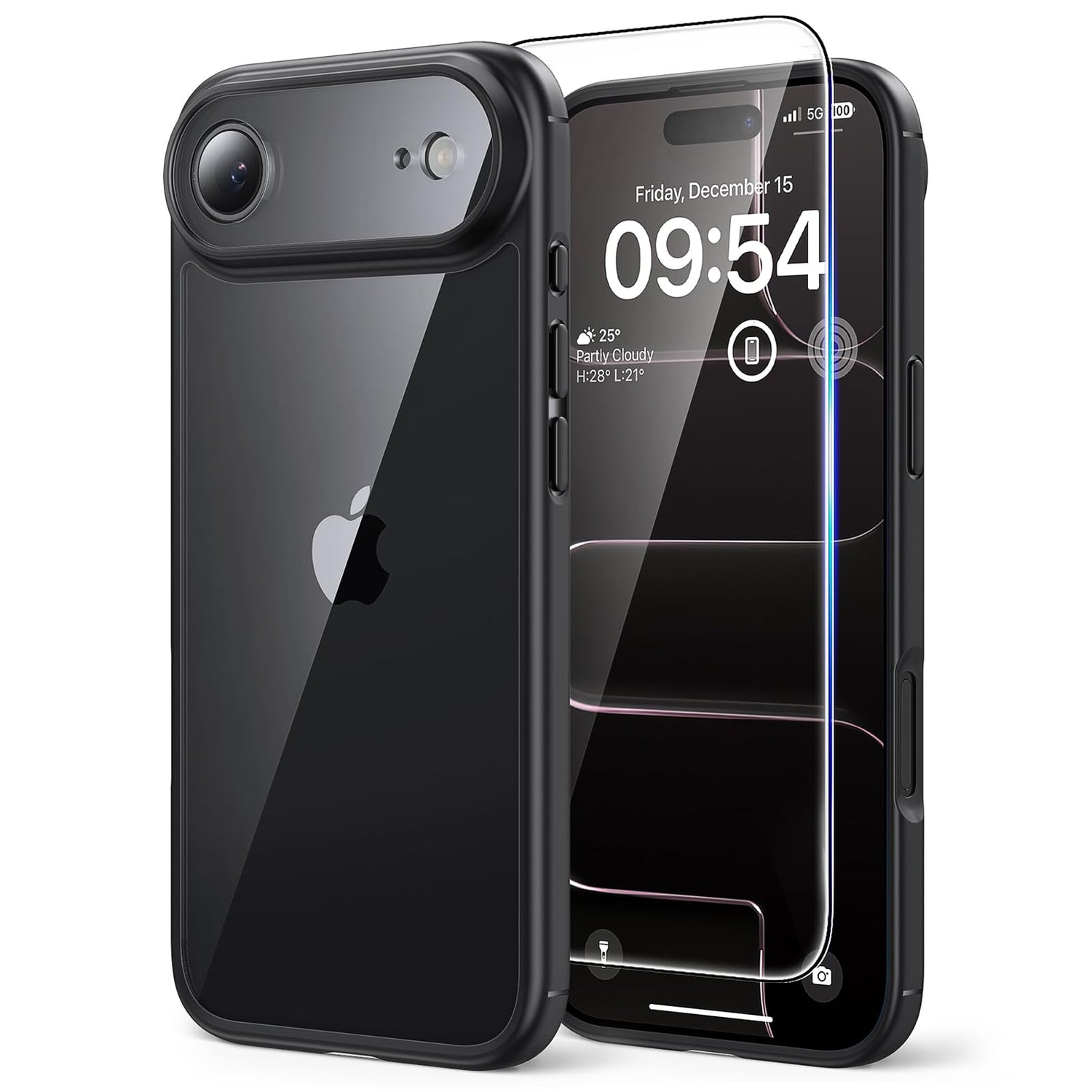 TAURI for iPhone 17 Case, Anti-Yellowing with Screen Protector, Military-Grade Protection Shockproof Slim Phone Case for iPhone 17, Clear