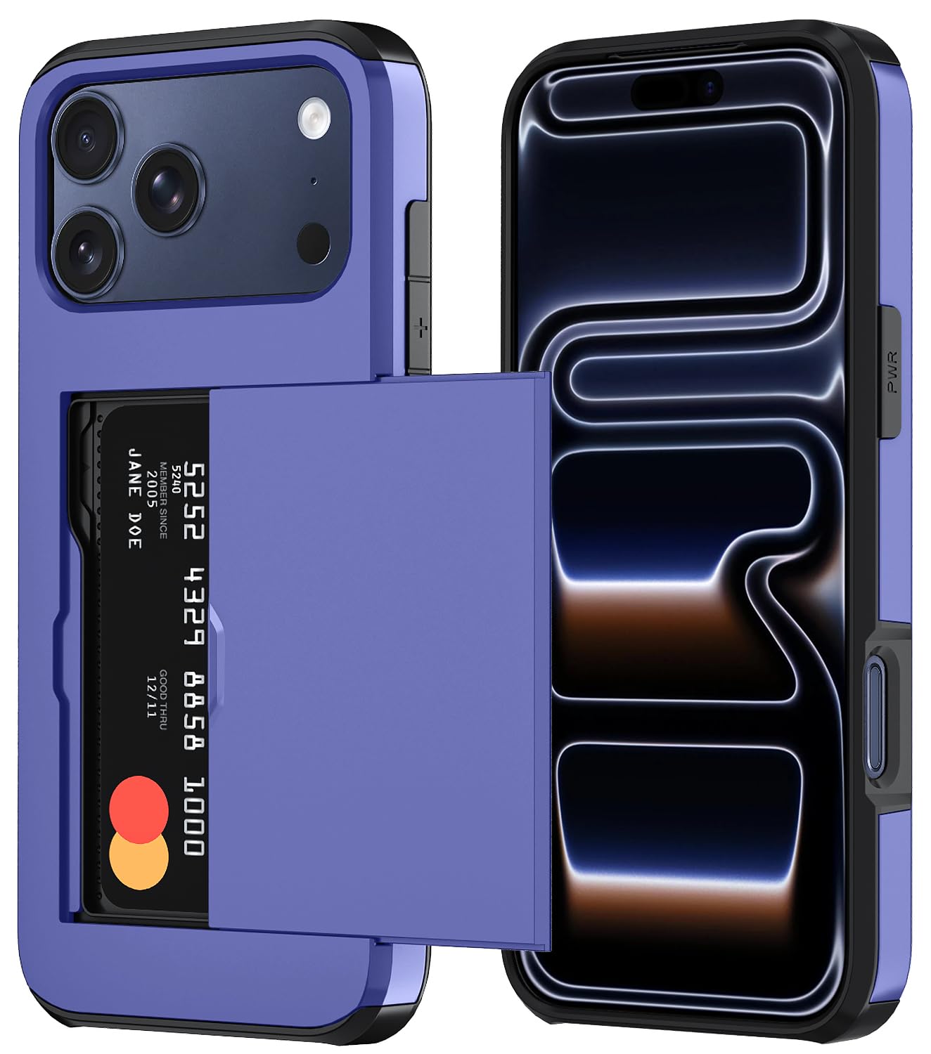 Qinmay Compatible with iPhone 17 Case Wallet,Built-in Card Holder, Heavy Duty Protective Dual Layer Shockproof Hidden Card Slot Slim Wallet Phone Cover for iPhone 17 ，Black