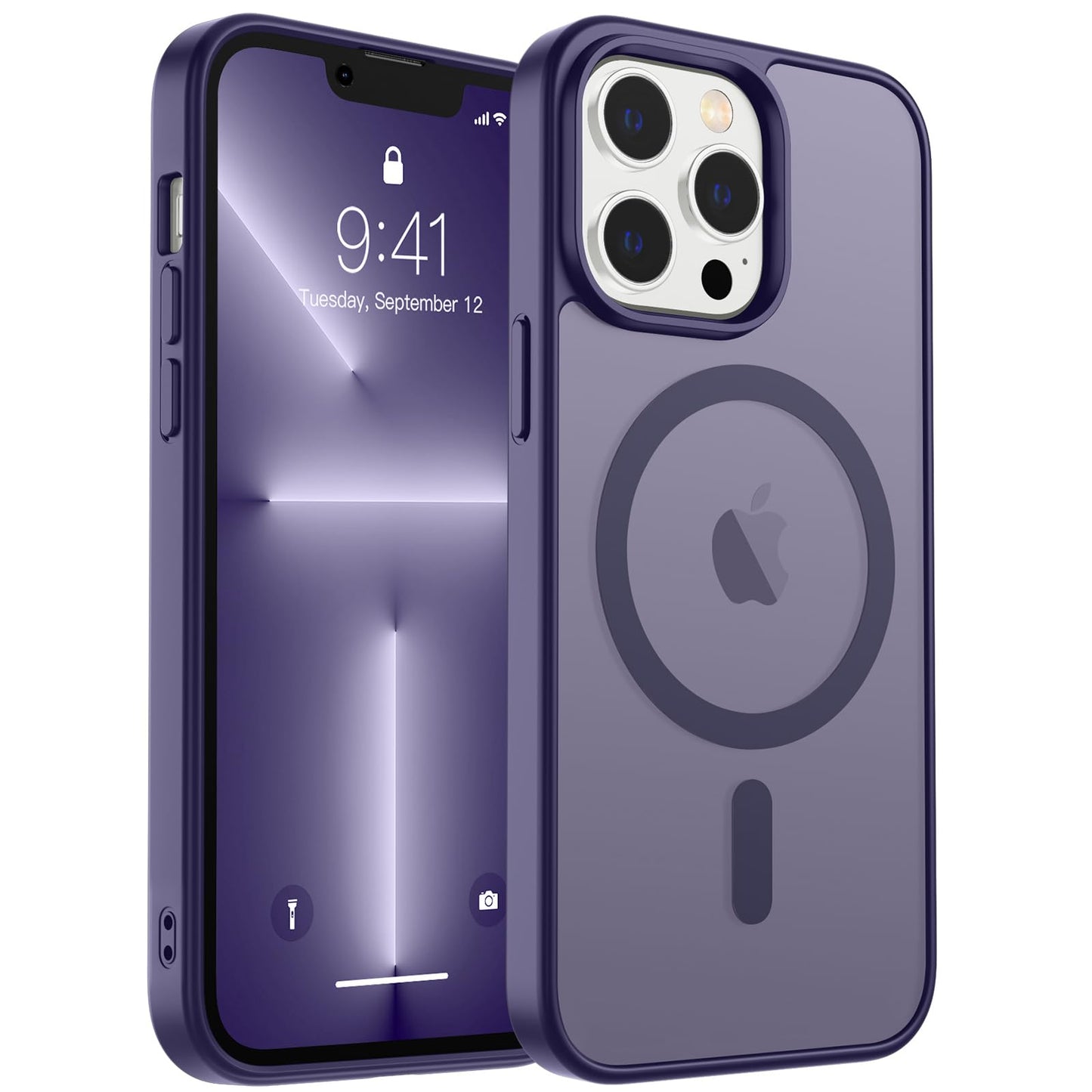 Magnetic for iPhone 17 Case, Upgraded [Camera Control Button] [Full Camera Protection] [with 1 Screen Protector] Translucent Matte Shockproof Protective Phone Cover, Mist Blue