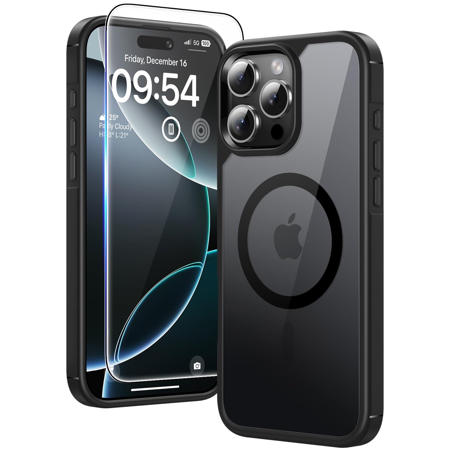 TAURI for iPhone 17 Case, Anti-Yellowing with Screen Protector, Military-Grade Protection Shockproof Slim Phone Case for iPhone 17, Clear