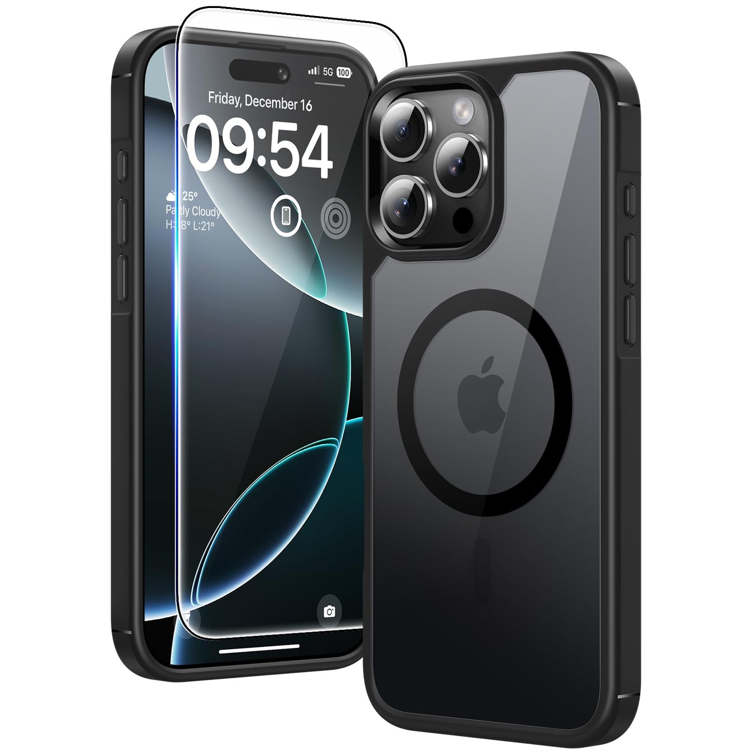 TAURI for iPhone 17 Case, Anti-Yellowing with Screen Protector, Military-Grade Protection Shockproof Slim Phone Case for iPhone 17, Clear