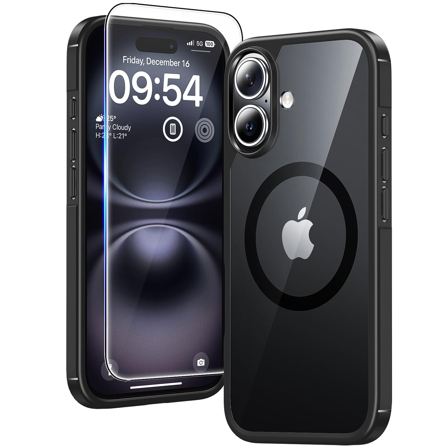 TAURI for iPhone 17 Case, Anti-Yellowing with Screen Protector, Military-Grade Protection Shockproof Slim Phone Case for iPhone 17, Clear