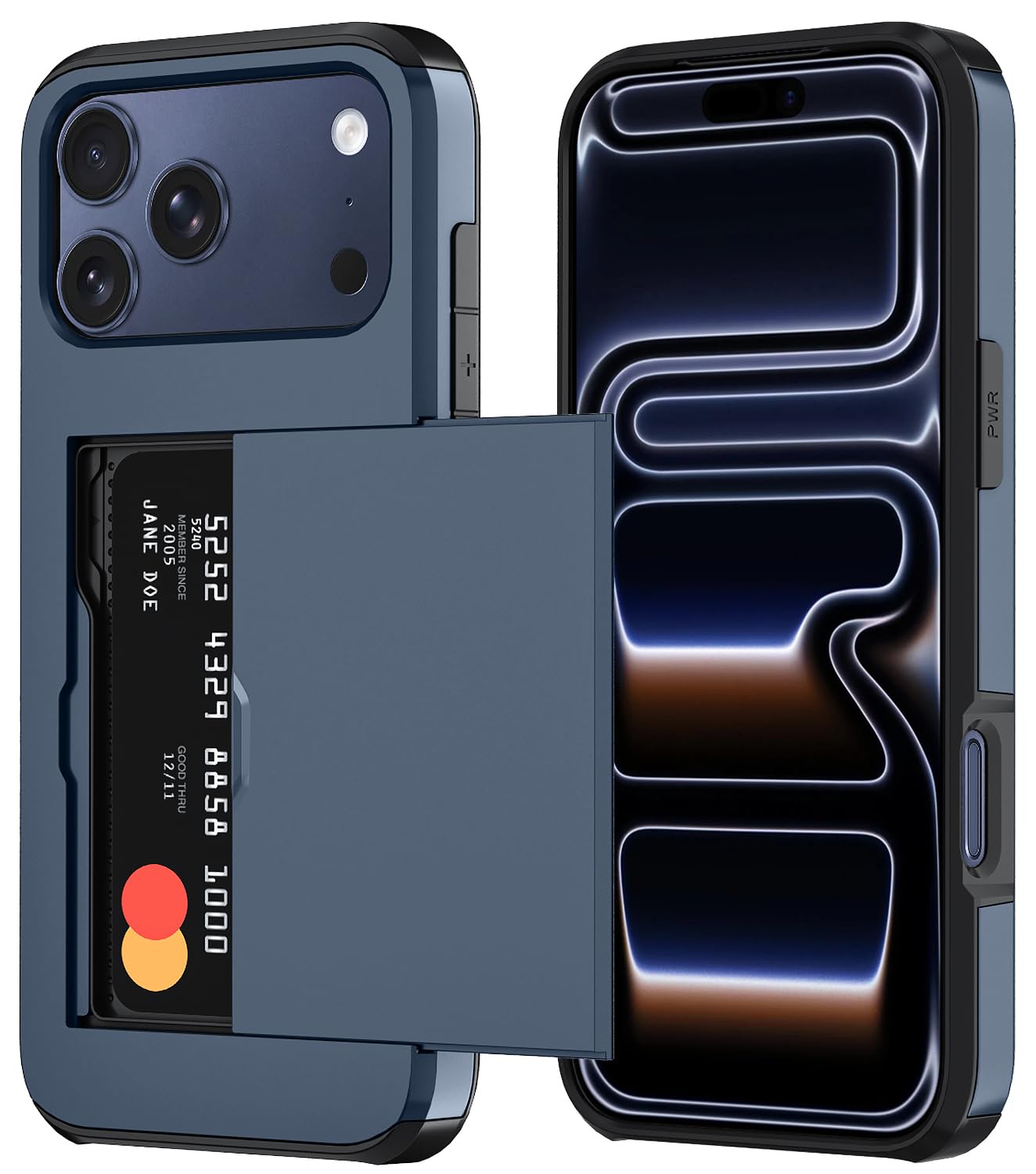 Qinmay Compatible with iPhone 17 Case Wallet,Built-in Card Holder, Heavy Duty Protective Dual Layer Shockproof Hidden Card Slot Slim Wallet Phone Cover for iPhone 17 ，Black