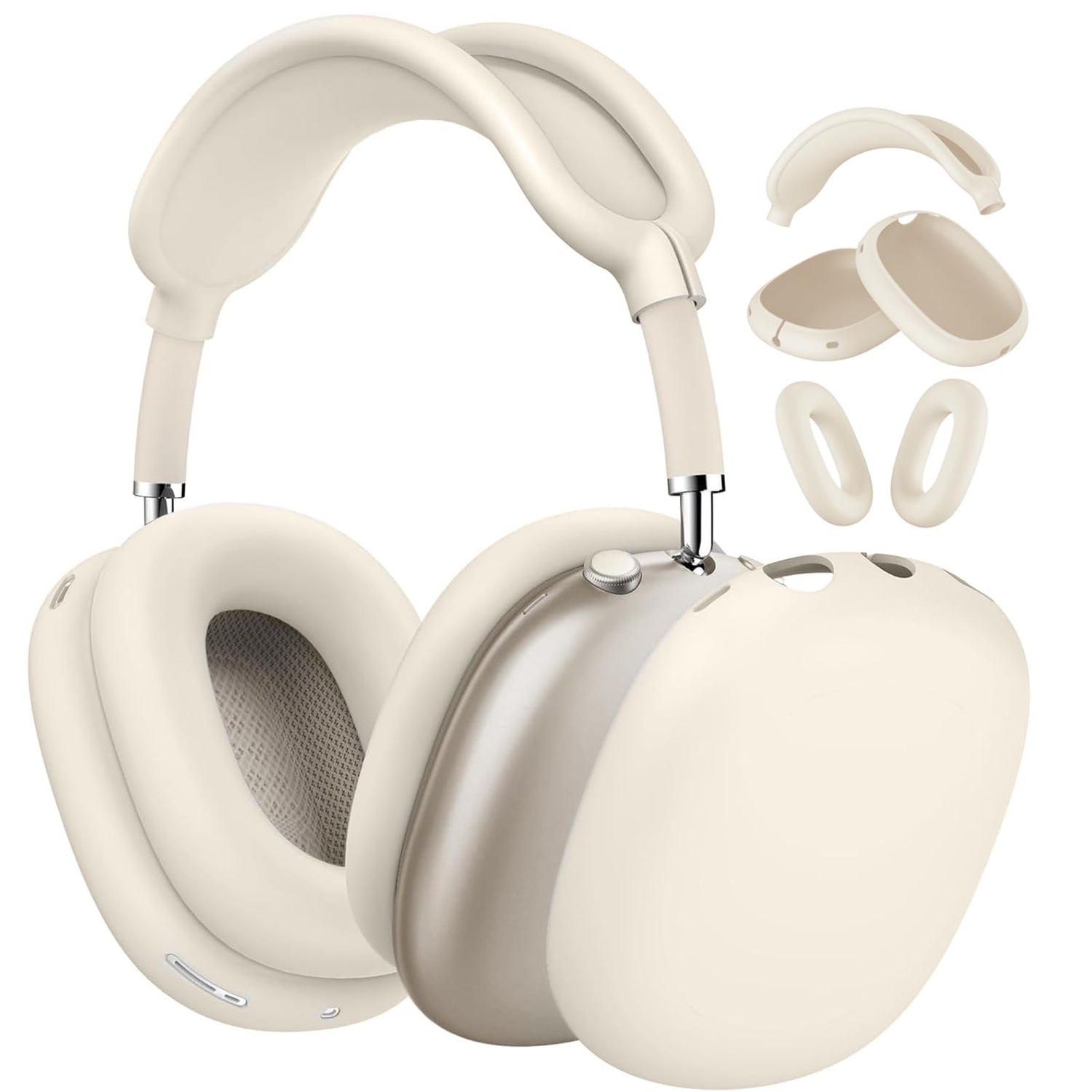 3-in-1 Silicone Case Cover for AirPods Max Headphones, Apple AirPod Max Accessory Protective Cover, Headband/Ear Cups/Ear Pad Covers, Anti-Scratch and Sweatproof