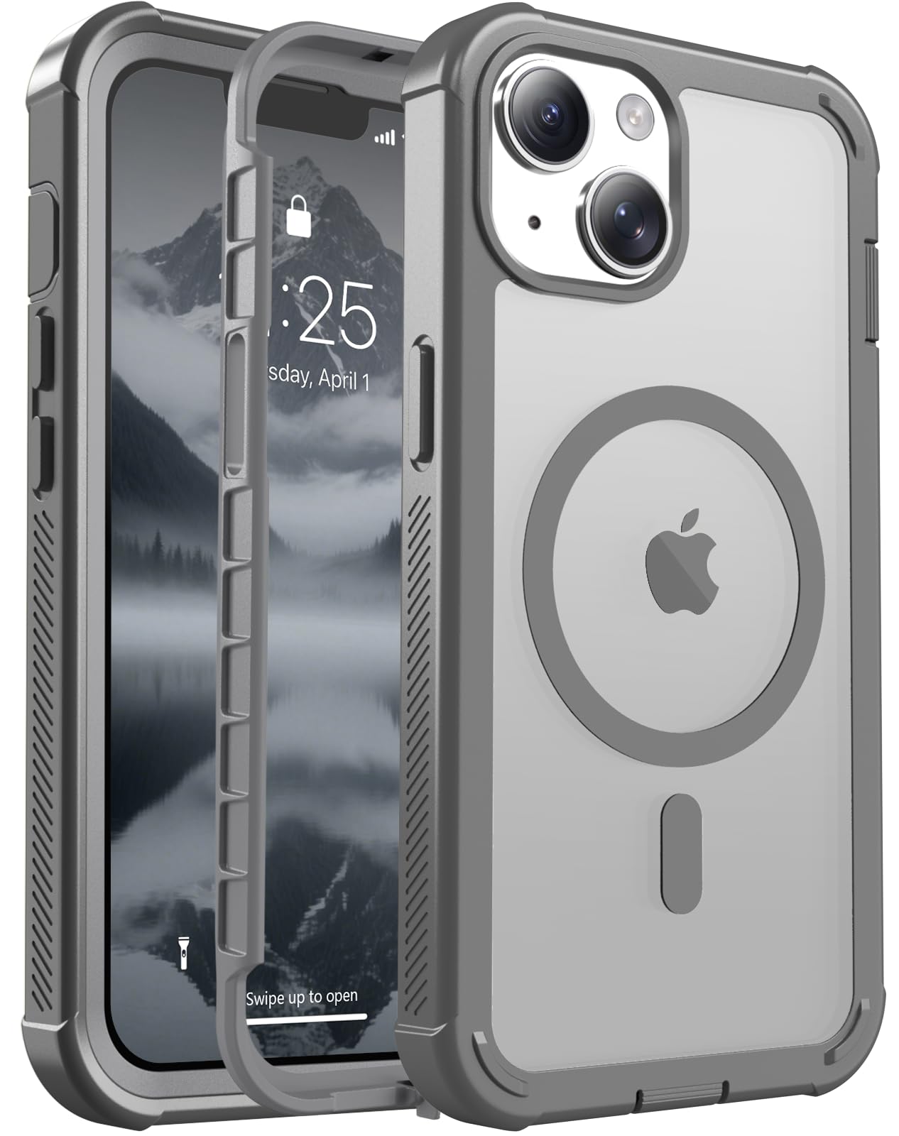 Magnetic for iPhone 17 Case, [Compatible with MagSafe][Military Grade Drop Protection][Heavy Duty Protection][Non-Slip][Shockproof] 2-Layer Durable Bumper Phone Case 6.3''-Black