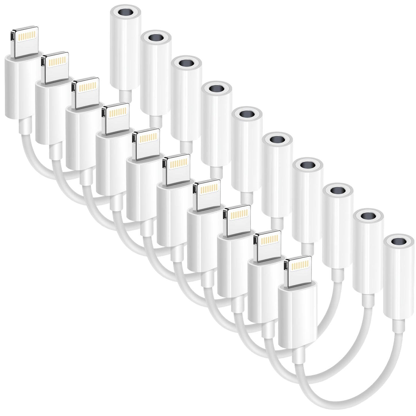 [Apple MFi Certified] 2 Pack Lightning to 3.5 mm Headphone Jack Adapter, iPhone Aux Adapter Converter Dongle Audio Cable Compatible with iPhone 14 13 12 11 X XS 8 7
