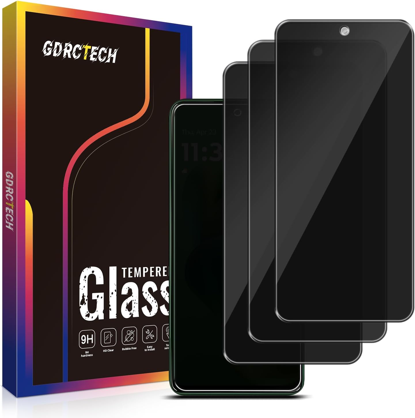 [3-Pack Privacy Screen Protector for Motorola Moto G Power 5G 2025 Tempered Glass, Bubble Free, Easy to Install, 9H Hardness