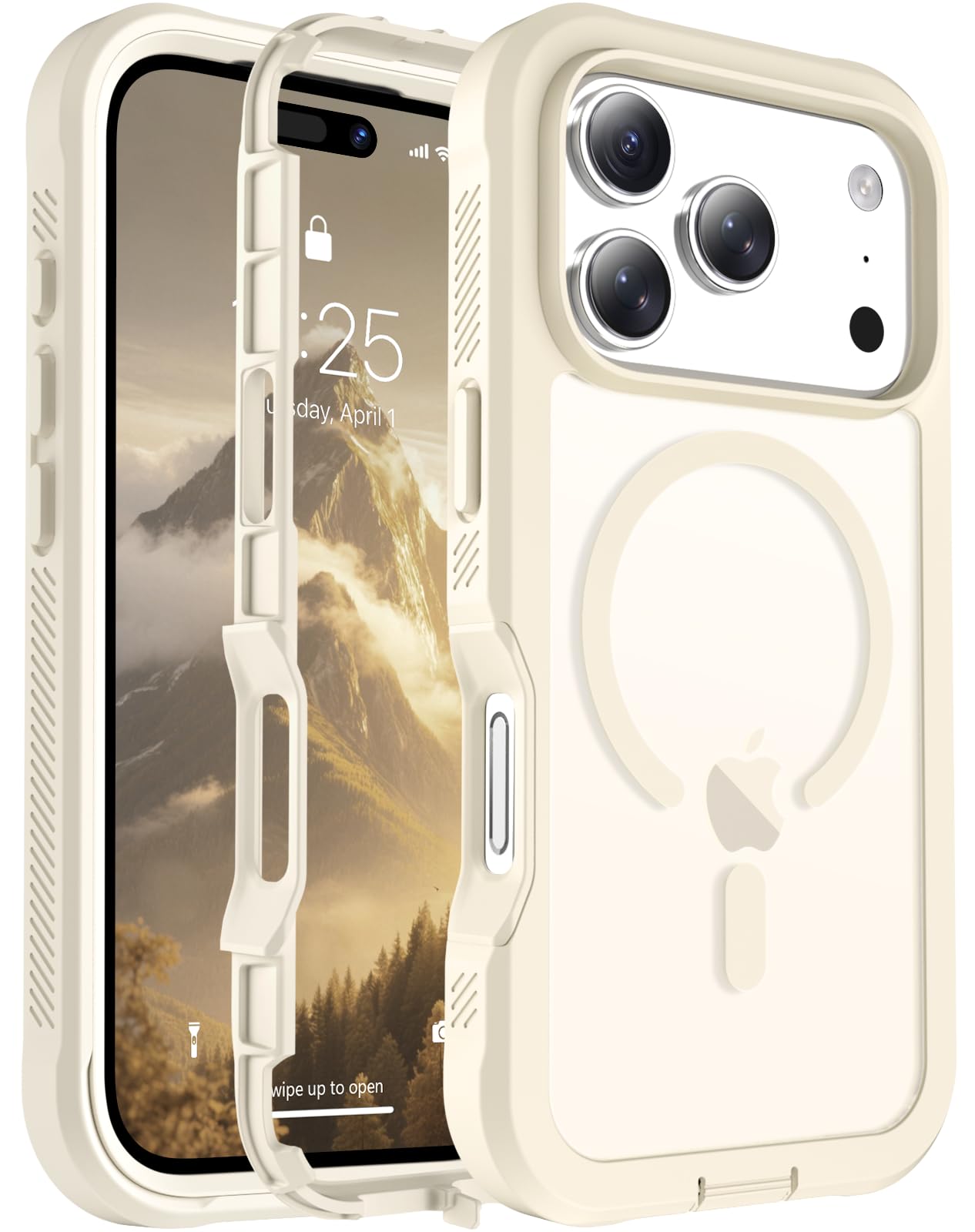 Magnetic for iPhone 17 Case, [Compatible with MagSafe][Military Grade Drop Protection][Heavy Duty Protection][Non-Slip][Shockproof] 2-Layer Durable Bumper Phone Case 6.3''-Black