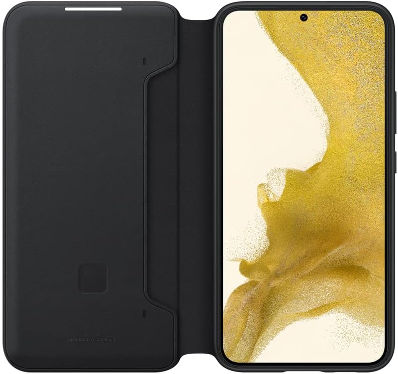 SAMSUNG Galaxy S22+ LED View Cover Protective Phone Case Black | Tap Control, Card Pocket, Customizable, Shockproof, US Version, EF-NS906PBEGUS