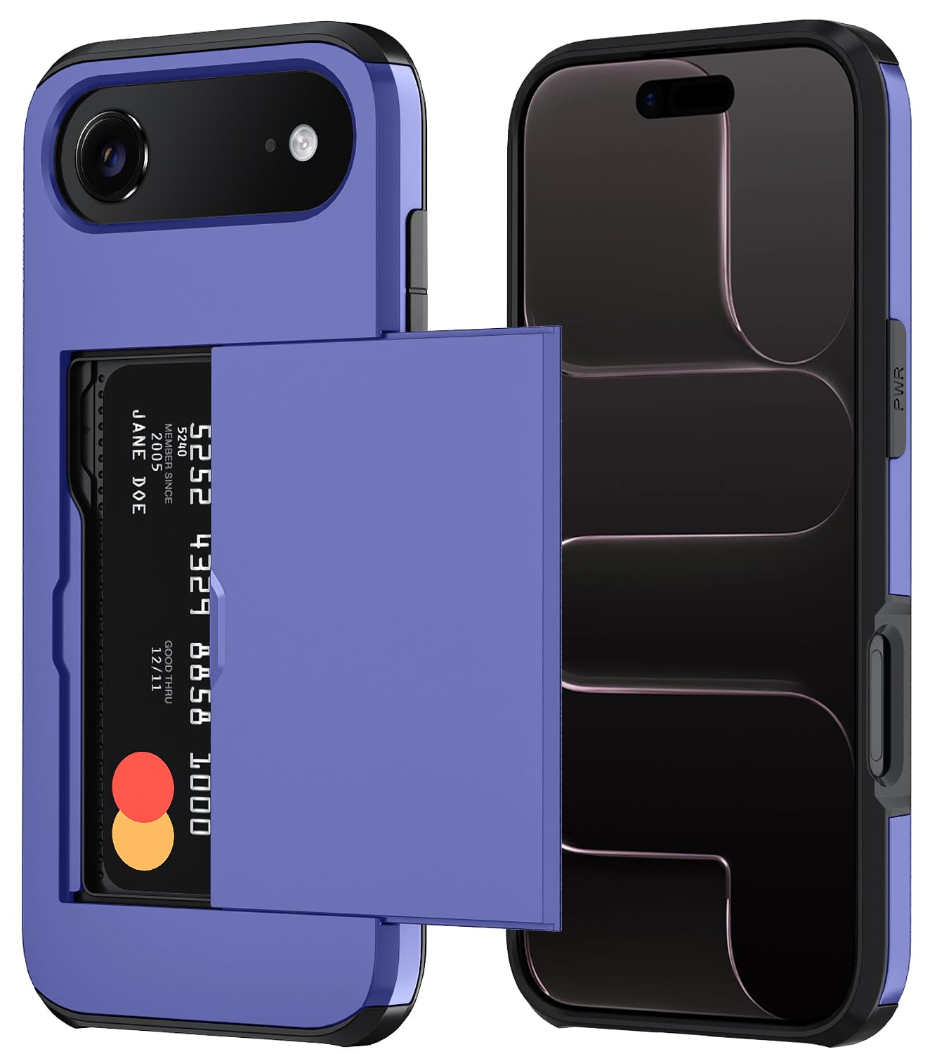 Qinmay Compatible with iPhone 17 Case Wallet,Built-in Card Holder, Heavy Duty Protective Dual Layer Shockproof Hidden Card Slot Slim Wallet Phone Cover for iPhone 17 ，Black