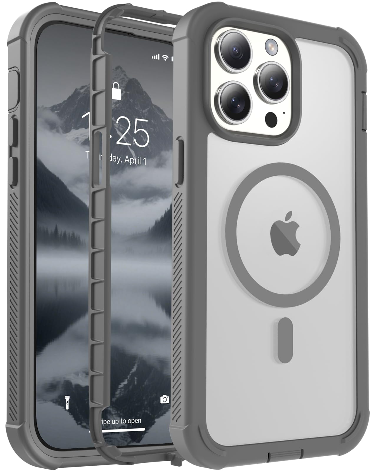 Magnetic for iPhone 17 Case, [Compatible with MagSafe][Military Grade Drop Protection][Heavy Duty Protection][Non-Slip][Shockproof] 2-Layer Durable Bumper Phone Case 6.3''-Black