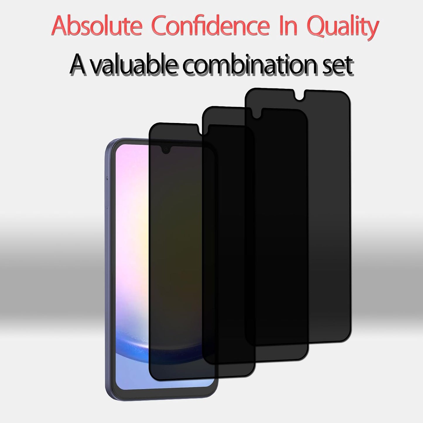 3Pack Privacy Screen Protector For Samsung Galaxy A25 5G Anti Spy Private Tempered Glass Film