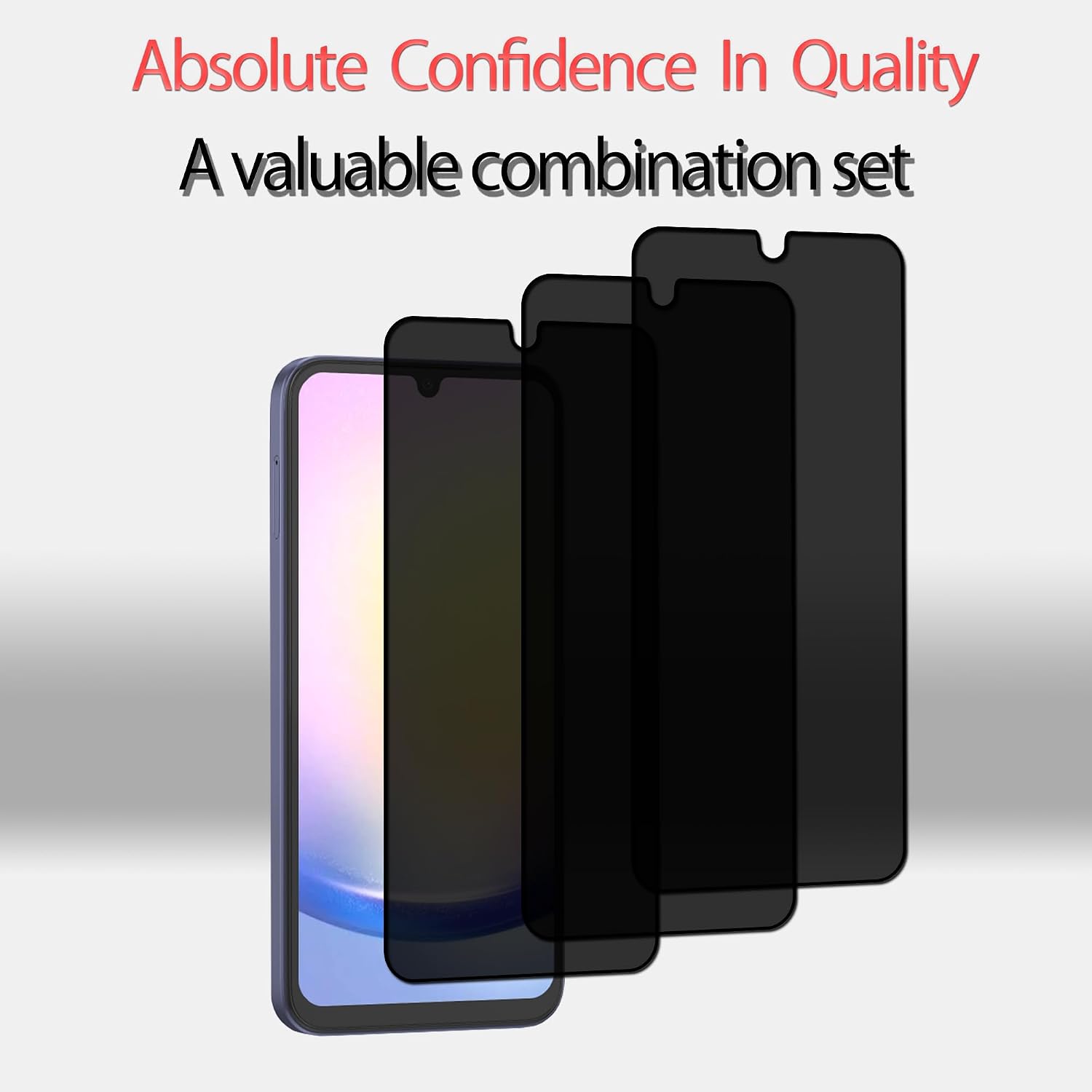3Pack Privacy Screen Protector For Samsung Galaxy A25 5G Anti Spy Private Tempered Glass Film