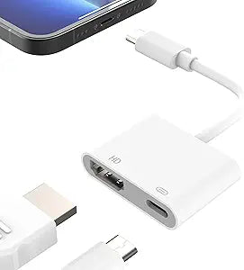 USB C to HDMI Digital AV Adapter for Iphone 16 15,1080P Video & Audio Sync Screen Converter AV Adapter with Charging Port for Iphone 16/16 Plus/16 Pro/16 Pro Max/15/15 Plus,S23,Xps 17,Surface Book 3