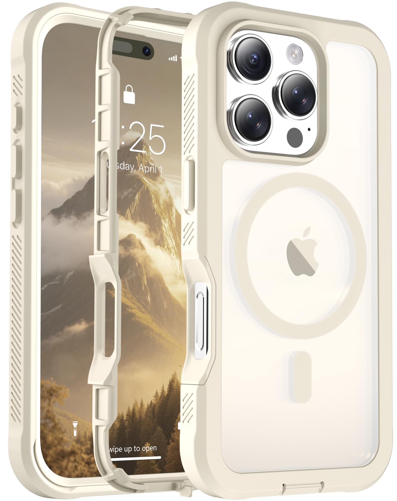 Magnetic for iPhone 17 Case, [Compatible with MagSafe][Military Grade Drop Protection][Heavy Duty Protection][Non-Slip][Shockproof] 2-Layer Durable Bumper Phone Case 6.3''-Black