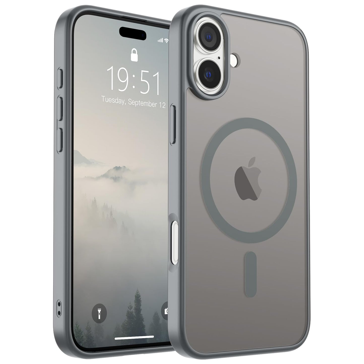 SUPFINE Magnetic for iPhone 17 Case (Compatible with MagSafe)(Military Grade Drop Protection) Translucent Matte Shockproof with Anti-Fingerprint Phone Cover,Black