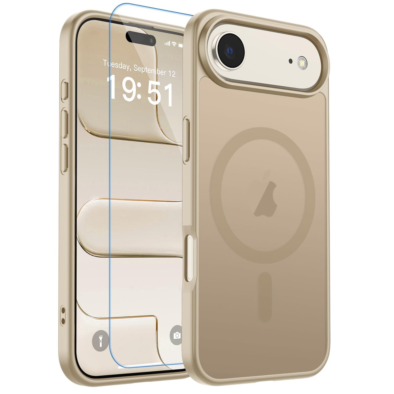 Magnetic for iPhone 17 Case, Upgraded [Camera Control Button] [Full Camera Protection] [with 1 Screen Protector] Translucent Matte Shockproof Protective Phone Cover, Mist Blue