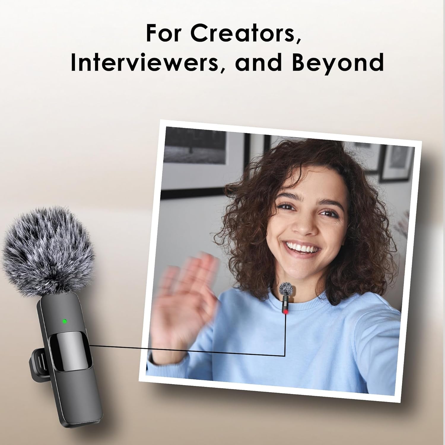 Wireless Microphone for Iphone, Ipad, Android, Lavalier Microphone for Video Recording - 2 Pack Iphone Mic Crystal Clear Recording with USB-C for Podcast, ASMR