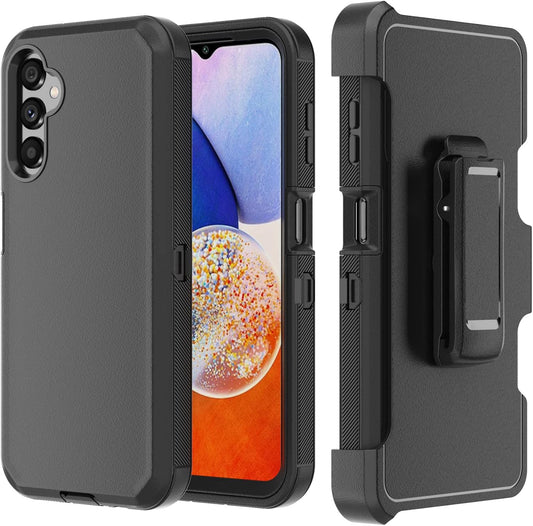 Phone Case for Samsung Galaxy A14 5G Case,Heavy Duty Hard Shockproof Armor Protector Case Cover with Belt Clip Holster for Samsung A14 5G 2023 Phone Case (Black)