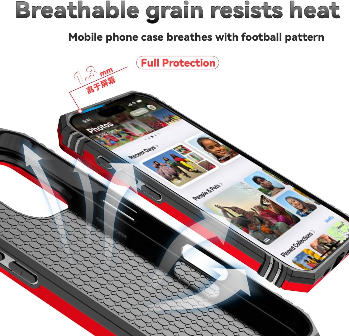 Phone Case for Iphone 16 Case with HD Screen Protector & Slide Camera Cover & Rotated Ring Kickstand, [Military-Grade] Phone Case for Iphone 16 6.1", Red